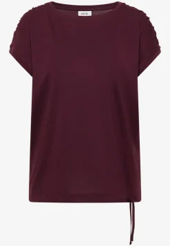 Shirt met korte mouwen en rimpels