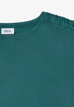 Shirt met korte mouwen en rimpels