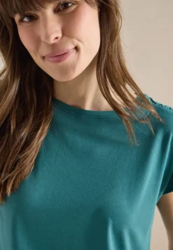 Shirt met korte mouwen en rimpels