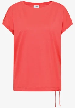 Shirt met korte mouwen en rimpels