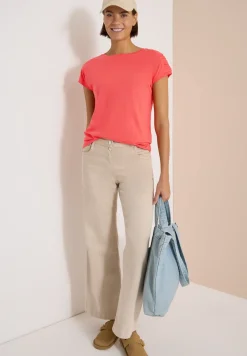 Shirt met korte mouwen en rimpels