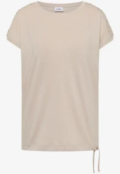 Shirt met korte mouwen en rimpels