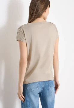 Shirt met korte mouwen en rimpels