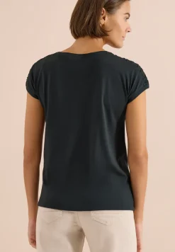Shirt met korte mouwen en rimpels