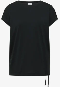 Shirt met korte mouwen en rimpels