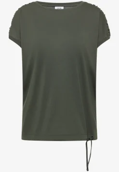 Shirt met korte mouwen en rimpels