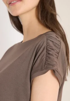 Shirt met korte mouwen en rimpels