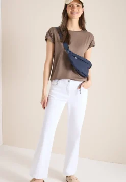 Shirt met korte mouwen en rimpels