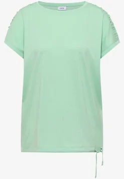 Shirt met korte mouwen en rimpels