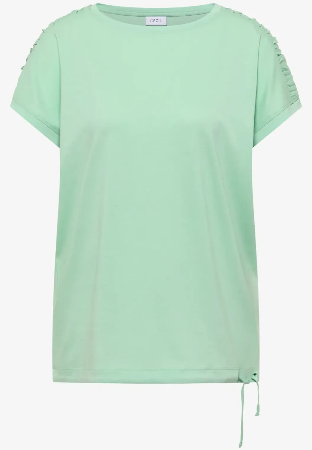 Shirt met korte mouwen en rimpels