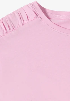 Shirt met korte mouwen en rimpels