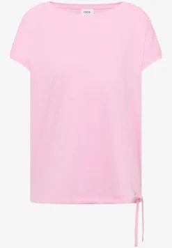 Shirt met korte mouwen en rimpels