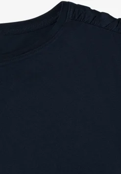 Shirt met korte mouwen en rimpels