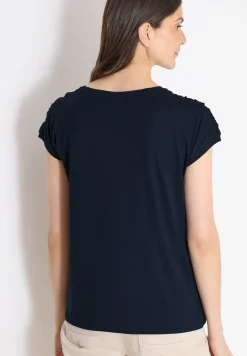 Shirt met korte mouwen en rimpels
