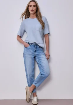 Shirt met korte mouwen en structuurmix