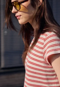 Shirt met korte mouwen en textuur