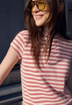 Shirt met korte mouwen en textuur