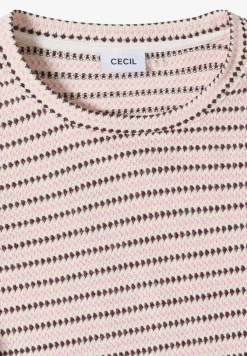Shirt met korte mouwen, ronde hals en structuur