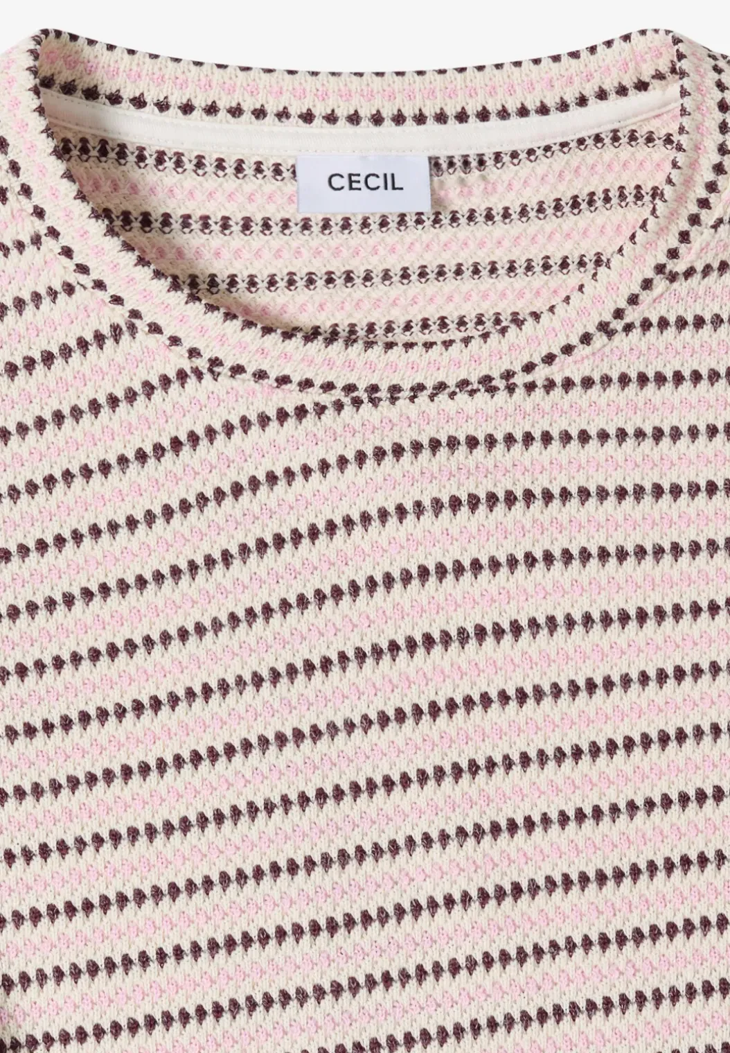 Shirt met korte mouwen, ronde hals en structuur
