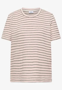 Shirt met korte mouwen, ronde hals en structuur