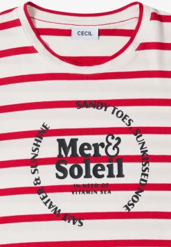 Shirt met korte mouwen, ronde hals en strepen