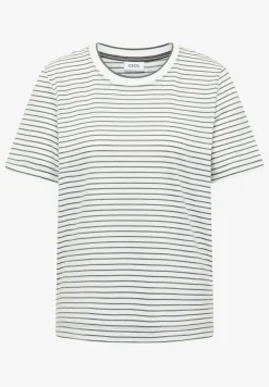 Shirt met korte mouwen, ronde hals en strepen