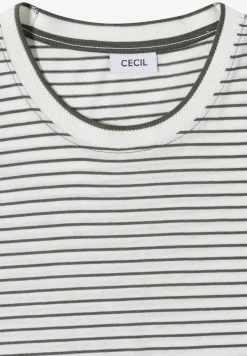 Shirt met korte mouwen, ronde hals en strepen