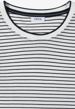 Shirt met korte mouwen, ronde hals en strepen