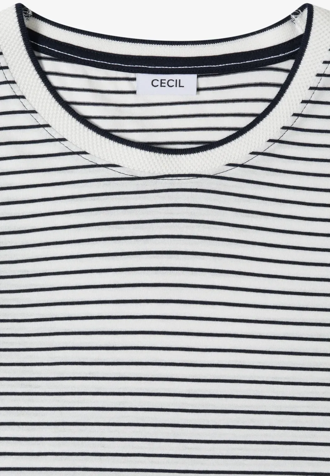 Shirt met korte mouwen, ronde hals en strepen