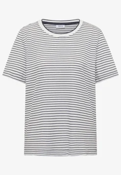 Shirt met korte mouwen, ronde hals en strepen