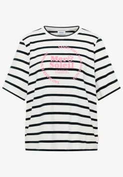 Shirt met korte mouwen, ronde hals en strepen