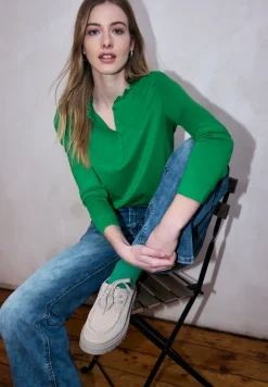 Shirt met lange mouwen en ruches