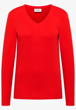 Shirt met lange mouwen en V-hals