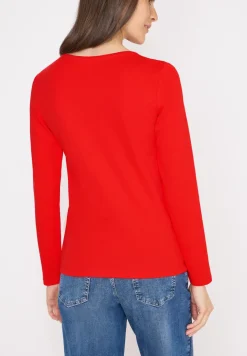 Shirt met lange mouwen en V-hals