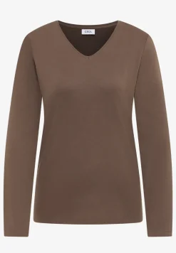 Shirt met lange mouwen en V-hals