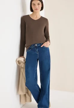 Shirt met lange mouwen en V-hals