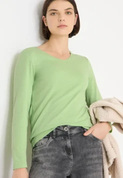 Shirt met lange mouwen en V-hals