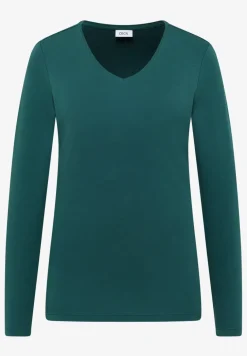 Shirt met lange mouwen en V-hals