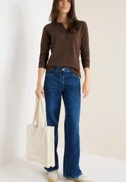 Shirt met lange mouwen met gespleten hals