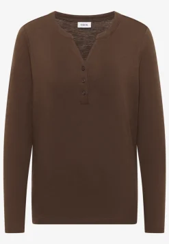 Shirt met lange mouwen met gespleten hals