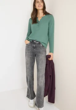 Shirt met lange mouwen met gespleten hals
