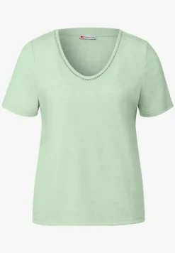 Shirt met linnen look