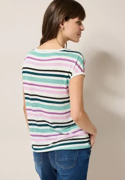 Shirt met linnen look