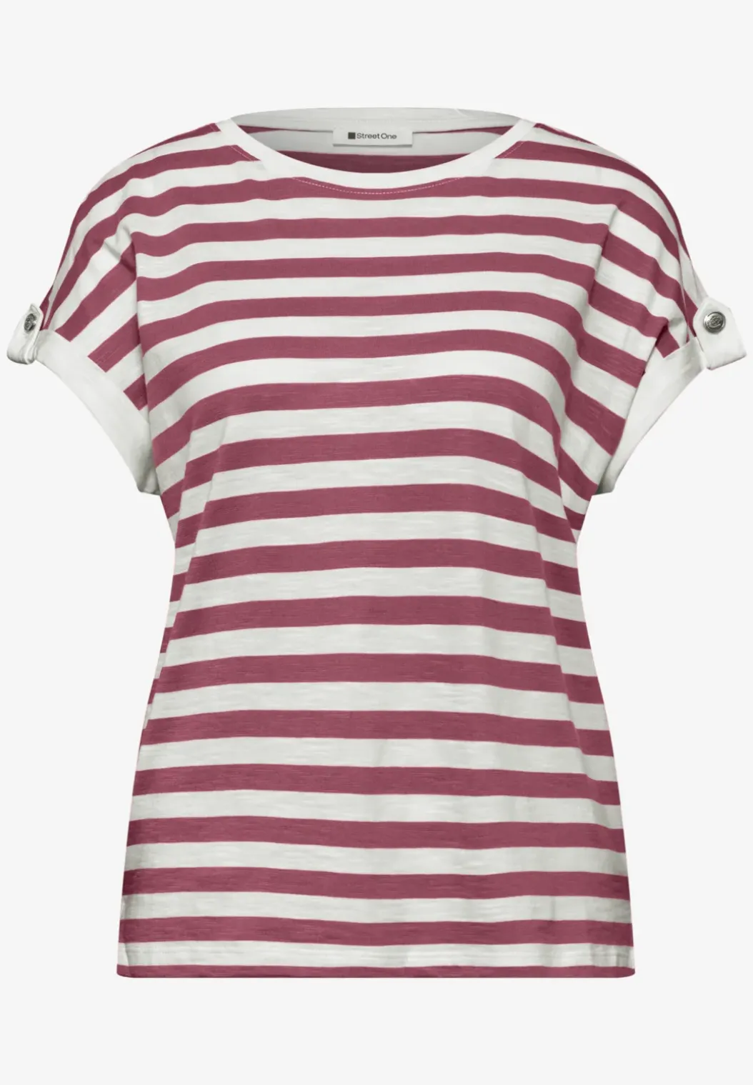 Shirt met losse schouders en strepen