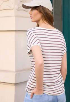 Shirt met losse schouders en strepen