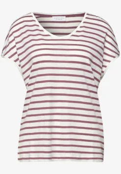 Shirt met losse schouders en strepen