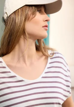 Shirt met losse schouders en strepen