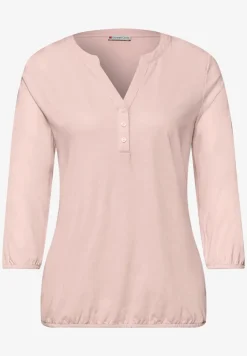 Shirt met 3/4-mouwen, split neck en knopen