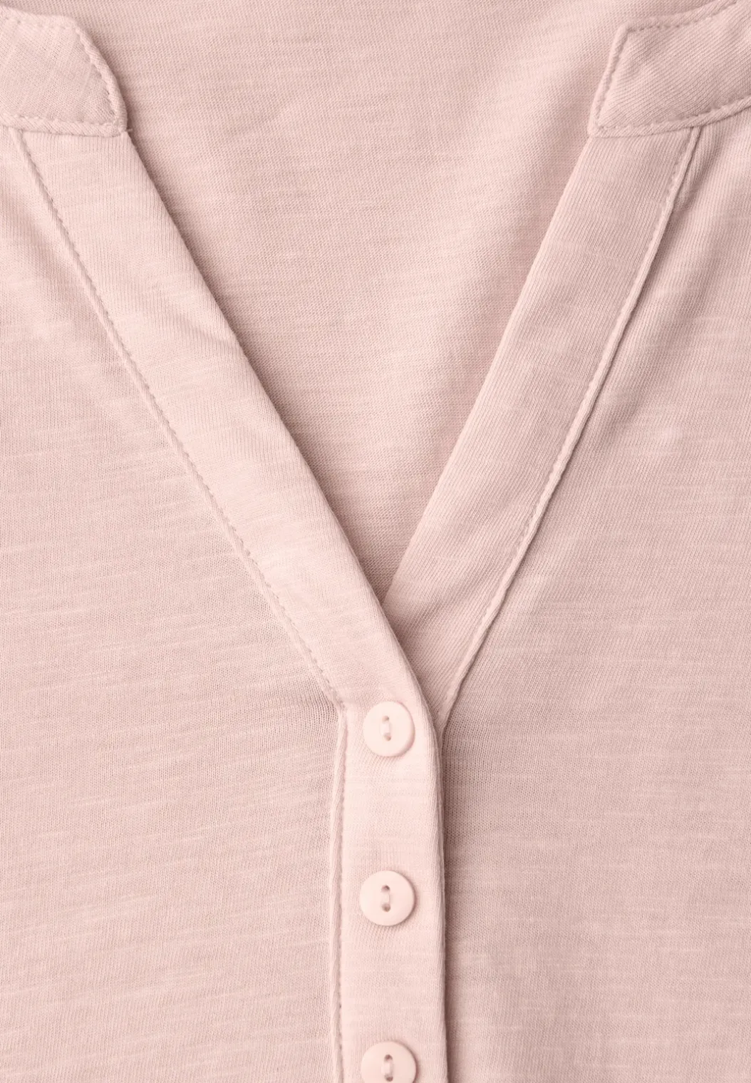 Shirt met 3/4-mouwen, split neck en knopen