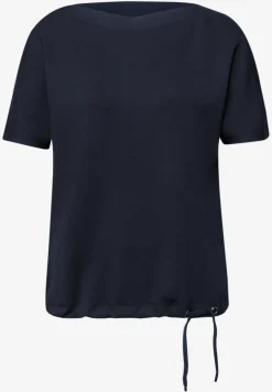 Shirt met overhangende schouders en geribd detail
